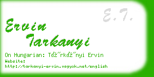 ervin tarkanyi business card